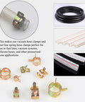 160Pcs Spring Band Hose Clamps Kit for Auto Repair, securing hose and pipes in kit