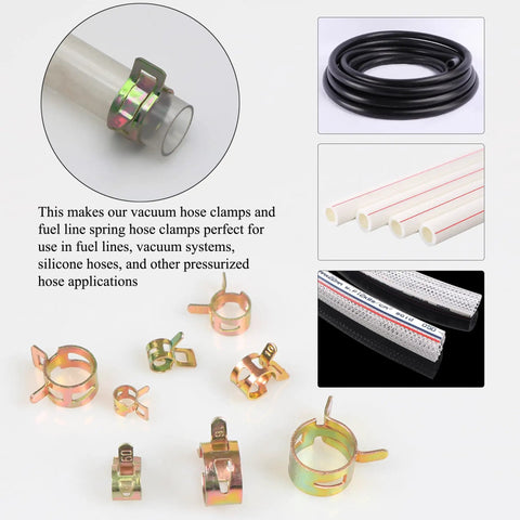 160Pcs Spring Band Hose Clamps Kit for Auto Repair, securing hose and pipes in kit