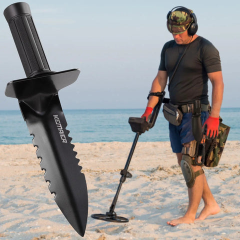 Heavy Duty Serrated Metal Detecting Shovel With Belt Mount Sheath For Treasure Hunting and Gardening on beach