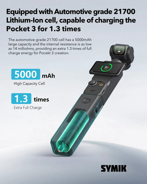 Intelligent Battery For DJI Osmo Pocket 4 Pro And Pocket 3 With Xtra Muse 5000mAh 21700 Cell 20W Fast Charge LCD Display