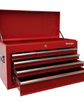 Beefy Portable Metal Tool Chest With Six Drawers, 24 Inch Tool Cabinet, Ball Bearing Drawer Slides, Central Lock, Steel Tool Storage
