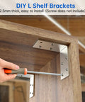 Person installing Beefy Heavy Duty 8 Pack L Brackets 3x3 Inch Galvanized Corner Braces For Wood Beams, Shelving, Framing, And Fencing