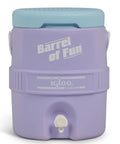 2 Gallon Retro Party Water Jug Cooler With Drip Resistant Spigot Thermecool Foam Insulation Lilac Breeze Color Waffle Top Lid Doubles As A Seat Ideal For Outdoor Parties And Cold Drinks