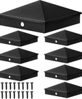 Aluminum Pyramid Post Caps For 6x6 Deck Posts Black 8 Pack With Screws Built Tough Outdoor Fence And Mailbox Dock Wood Protection