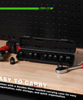 Rock Hard 10 Piece 1/2 Inch Drive Pipe Plug Socket Set with blow-molded case for easy transport and organization.