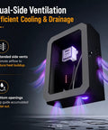 Heavy Duty Steel EV Charger Enclosure Weatherproof Outdoor Charging Station Box With Secure Keyless Combo Lock showing dual-side ventilation.
