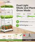 Indoor Hydroponics Garden System With 66 Pod Kit And Dual LED Grow Light For Urban Farmers 30L Large Capacity Kitchen Planter showing growth stages.