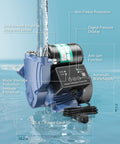 1.5HP Water Pressure Booster Pump With Digital Pressure Display 110V Stainless Steel Auto Start Stop System for Home Garden Irrigation