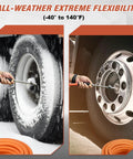 50 Ft Truck Air Hose Kit With Universal Glad Hand And 30 Degree Dual Chuck, 3/8 Inch Hybrid Tire Inflator Hose in use