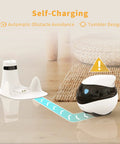 Movable Indoor WiFi Pet Cam With 1080P Video Night Vision And 2 Way Talk Self Charging Wireless Cam on charging dock