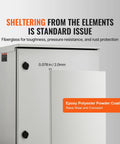 Badass Carbon Steel NEMA 4 Electrical Enclosure 24X24X12 with fiberglass and epoxy coating for tough outdoor job sites.