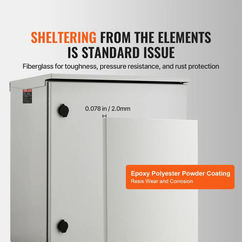 Badass Carbon Steel NEMA 4 Electrical Enclosure 24X24X12 with fiberglass and epoxy coating for tough outdoor job sites.