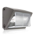120W Outdoor LED Wall Pack Light With Photocell, IP65, ETL Listed, 17,400 Lumens, 5000K Daylight, rectangular angled view