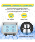 Top Shelf Ultrasonic Cleaner 30L Tank With Degas Tech Adjustable Heat Control showing advanced transducer technology and ceramic generator.