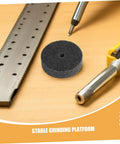 Heavy Duty Nylon Polishing Wheels set of 6 for metal buffing on a stable grinding platform with tools nearby.