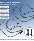 Heavy Duty Front And Rear Abs Wheel Speed Sensors For Jeep Wrangler Three Liter Engines 2007 Through 2017, showing wire connections.
