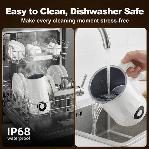 4 In 1 Milk Frother And Warmer For Latte Cappuccino And More Auto Hot And Cold Foam Maker 11.8oz Easy Clean Dishwasher Safe