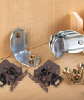 Double Roller Cabinet Door Catches With Spring, Heavy Duty Iron Latches For Kitchen Cabinets, screws included