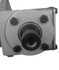 Close-up of Right Angle CCW Gearbox 390024 Replacement For Grasshopper Front Mount Mower Decks bolt view