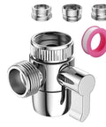 3 Way Faucet Diverter Valve With Aerator And Adapters For Handheld Shower, Kitchen And Bathroom Sink Splitter, Plug And Play Install