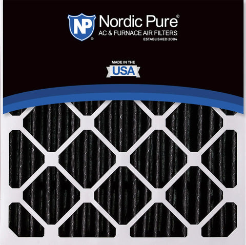 Close-up of Nordic Pure AC and furnace air filter pack, showing pleated design and USA-made label.