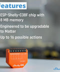 I4 Gen3 WiFi Smart 4 Digital Inputs Controller For Relays, Automate Lights Blinds Scenes device with ESP-Shelly-C38F chip