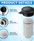 Air Jet Valve And Cap Replacement Kit For Above Ground Pools showing durable black rubber and white plastic materials