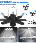 Two Pack 240W LED Garage Light With 24000 Lumens 6500K Daylight Eight Plus One Deformable Panels for E26 E27 Sockets