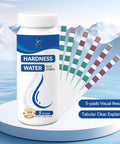 Hard Water Test Kit With Five Test Pads And One Hundred Fifty Strips Delivers Dead Simple 30 Second Readouts From Very Soft To Very Hard Water 0 To 425 PPM So You Get Real No Guesswork Results At Home, bottle with 5-pads visual strips