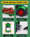 One Twenty Fourth Scale RC Farm Truck With Detachable Trailer And Wood Logs Realistic Lights for Kids Aged 6 to 12