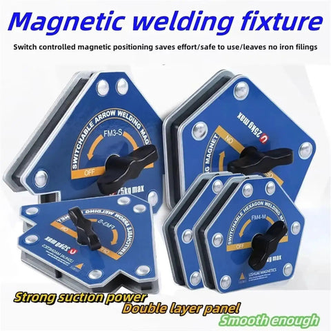 Premium Quality Hella Secure Magnetic Welding Positioner Clamp With Quick Toggle Switch For Rock Solid Heavy Metal Alignments And Reliable Workshop Fabrication Projects, set of blue welding magnets