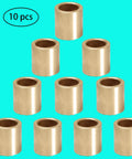 Front view of brass sleeve bearings; hollow cylindrical bushings, 10 pcs.