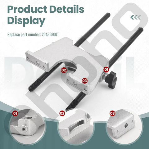 Premium Router Edge Guide Assembly For Seamless Woodworking Projects With Crisp Precision And Easy Install Design That Slides Right Onto Ryobi 18V One Plus Trimmers P601 P206 PCL424B PCL424 R2401, showing silver steel build with adjustment components.