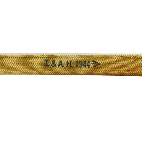 Authentic WWII British Lee Enfield Sling Reproduction Khaki Cotton Canvas Webbing Heavy Duty 44-Inch Adjustable Strap Detail 1944