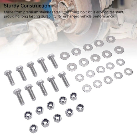 Stainless Steel Rear Crossmember Bolt Kit For Series 2 2A 3 Tub Installation Direct Replacement Hardware Kit With 10 Bolts 10 Locknuts And 20 Washers For Tight Fit And Durable Rust Resistant Performance, stainless steel bolts and washers