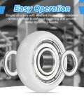Nylon Ball Bearing Guide Pulley Kit 4 Pack With Round Idler Pulleys And Double Metal Sealed Bearings 8x31.5x9mm ID 8mm OD 31.5mm White