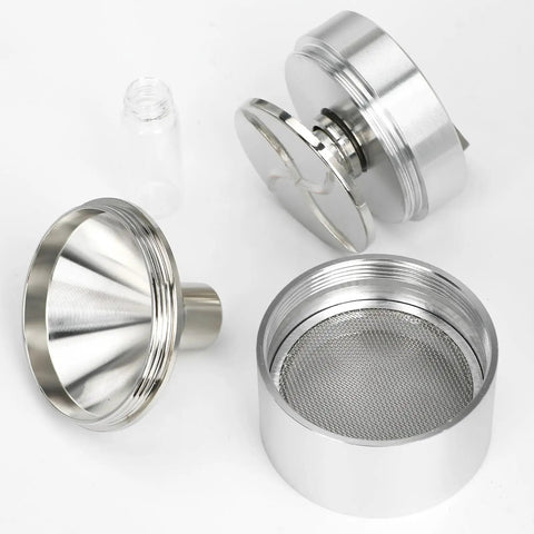 Superfine Grinding Pepper Grinder Set With Aluminum Alloy Body And Glass Storage Bottles, adjustable coarseness parts