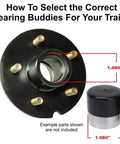 Trailer Wheel Bearing Protector Two Pack Stainless Steel Hub Cap 1.98 Inch Diameter Boat Trailer Bearing Cover