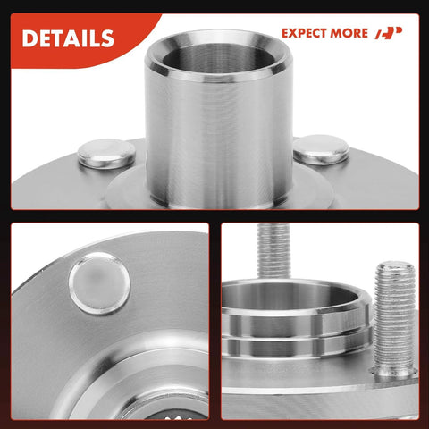 Close-up view of Two Piece Front Wheel Bearing And Hub Kit Fits Toyota Camry 1992 2001 2.2L And 2002 2003 2.4L Solara 1999 2001 2.2L And 2002 2003 2.4L Plus Lexus RX300 AWD 1999 2003 Ready For Your Ride showing metal finish and 5-stud assembly.