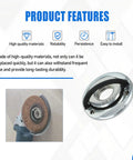 Rock Solid Heavy Duty Quick Release Lock Nuts 5/8-11 Thread Fits Angle Grinders With 1 75 Inch Flange Premium Steel Double Pack shown with grinder attachment.