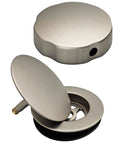 Heavy Duty Cable Driven Bath Waste Drain Assembly With Twenty Seven Long Cable And Solid Brass Handle Fits One Half Schedule Forty PVC Pipe Featuring Smooth Pop Up Stopper Valve And Tight Strainer Plate For Hassle Free Bathroom Updates, showcasing strainer and stopper.