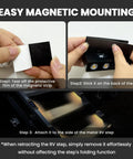 Magnetic mounting of Solar RV Step Lights For Camper And Trailer, No Wire LED Stair Light Strip, IP65 Waterproof, Auto On At Dusk.