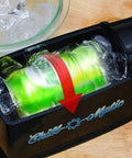 Instant Beverage Cooler That Chills 12 Oz Cans In 60 Seconds Portable Electric Drink Chiller with spinning design and ice.