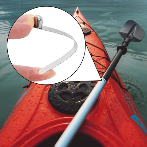21 Pieces Push Button Spring Clips Kit In 7 Sizes Stainless Steel V Shaped Tent Pole Clips used on kayak paddle