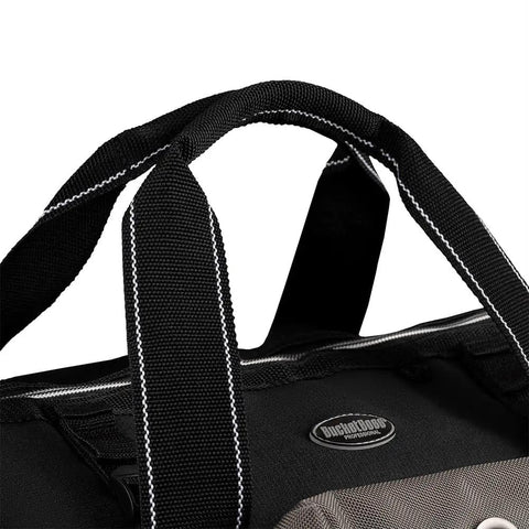 Extreme Big Daddy Tool Bag In Gray With 25 Pockets, featuring rugged webbing handles and stitching detail