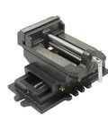 Heavy Duty 5 Inch Cross Slide Drill Press Vise For Woodworking Rock Solid Cast Iron Milling Fixture with smooth crank and adjustable slots.