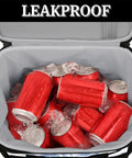 Insulated Picnic Backpack With Ample 12x8.7x10 Inch Capacity Keeps Lunch Fresh All Day with red cans and ice inside