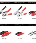 Heavy Duty 60 Piece Metal Alligator Clip Set With Badass Grip For Wiring Soldering Gluing And Quick Electrical Fixes Around The Shop Or Garage Rig When You Just Gotta Get It Done Fast assorted alligator clips in various sizes and amperage ratings.