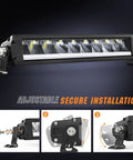 Amber DRL LED Light Bar Set, 2 Pack, 12.2 Inch, 45W Each, Single Row Off Road Lights, adjustable mounting bracket
