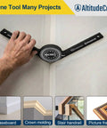 Boss Grade Miter Saw Protractor And Crown Molding Angle Finder For Snappy Inside Outside Corner Cuts No Math Hassle Easy Peasy Carpentry Aid for measuring wall angles during trim installation.